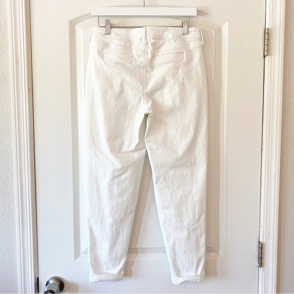 NYDJ Pleated Cuffed Ankle Carrot Leg White Jeans Size 4 - Picture 7 of 12